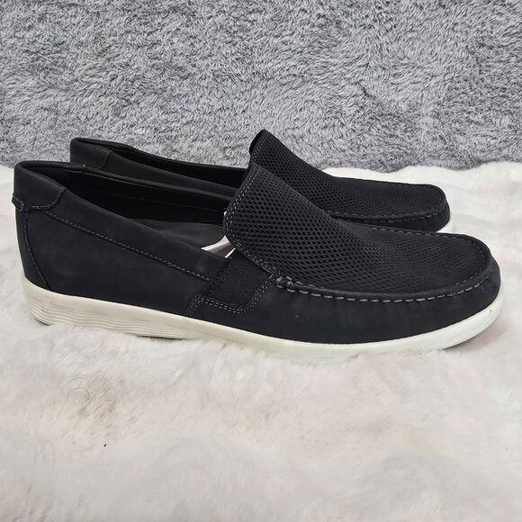 Ecco Men's S Lite Black Nubuck Leather Slip On Moc Shoe Sizes  NEW Resort Prep - Picture 4 of 9